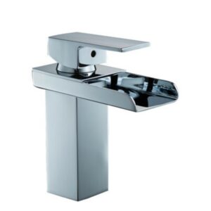 2022 Basin Faucet Modern Bathroom Mixer Water Tap Chrome Wash Basin Faucet Single Handle Waterfall Faucet