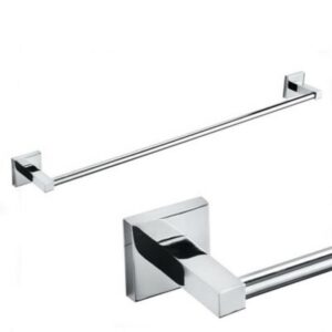 24 Inch Modern Chrome Bathroom Towel Bar Wall Mounted