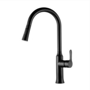 Black Color Deck Mounted Pull Out Kitchen Faucet with Pull Down Sprayer