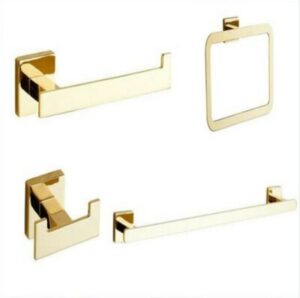 Golden Finished 304# Stainless Steel 4 Piece Bathroom Accessories