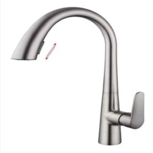 Single Handle High Brushed Nickel Pull Out Kitchen Faucet,Single Level Stainless Steel Kitchen Sink Faucets with Pull Down Sprayer