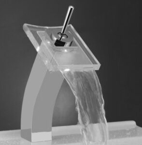 Bathroom Glass Waterfall Basin Mixer Tap