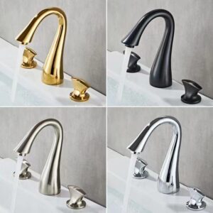 Double Handle Unique Design Wash Basin Mixer Faucets