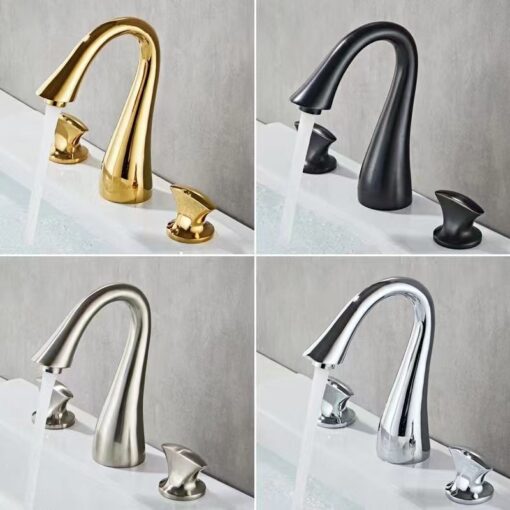 Double Handle Unique Design Wash Basin Mixer Faucets