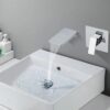 bathroom wall mounted waterfall sink basin tap